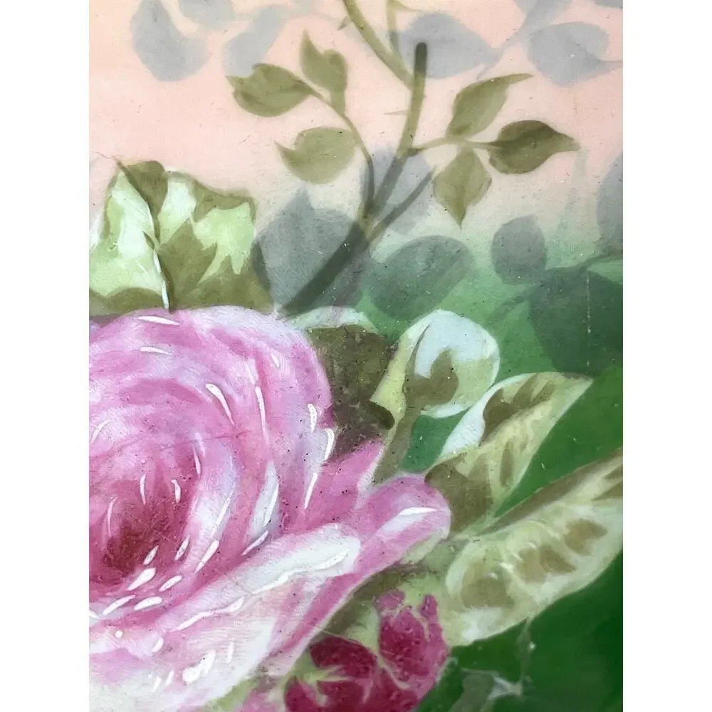 Antique Limoges Bowl France Handpainted Pink Roses Gold Accent Artist Signed VTG - Picture 10 of 15